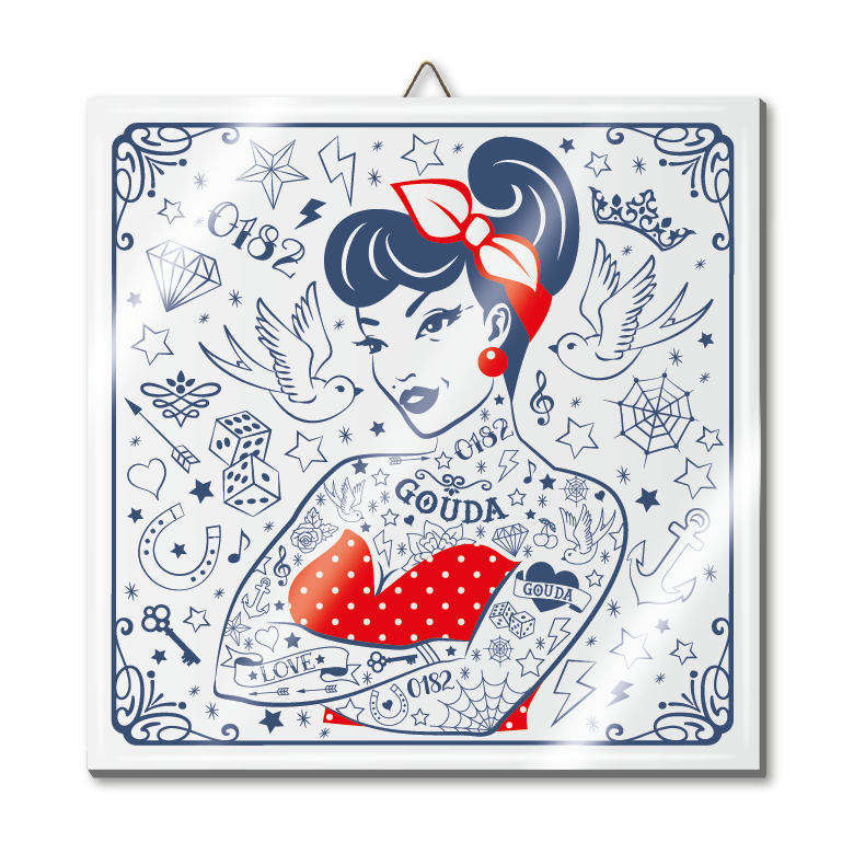 GOUDA Tegel Tattoo Vrouw
