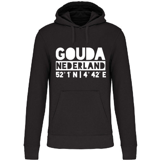 Hoodie GOUDA NL wit op zwart Heren.jpg
