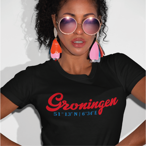 Thumbnail: T-shirt GRONINGEN coördinaten Multi Dames