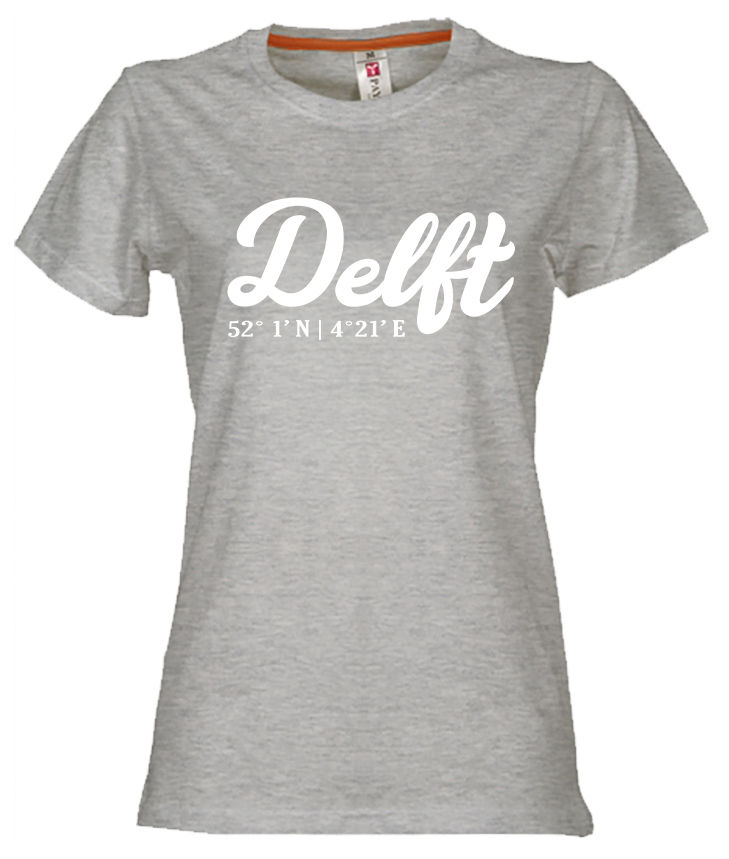 Thumbnail: T-shirt DELFT coördinaten Wit Dames