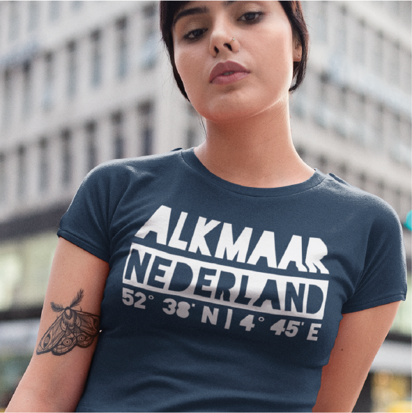 Thumbnail: T-shirt ALKMAAR NL Wit Dames