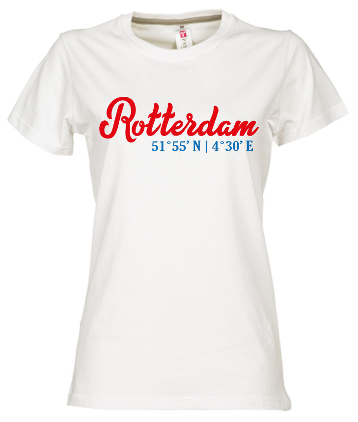 T-shirt ROTTERDAM Co Multi op Wit Dames.