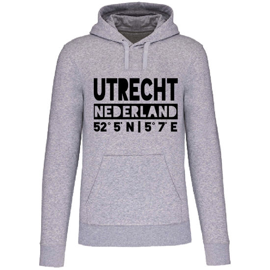 Hoodie UTRECHT NL zwart op grijs Heren