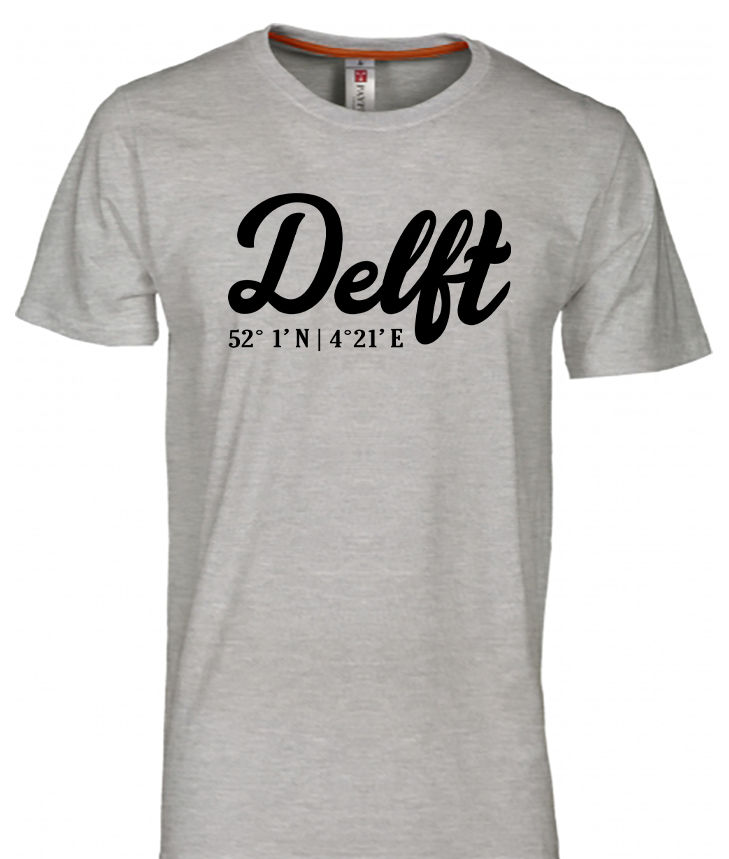 DELFT T-shirt Co Zwart op Grijs Heren.jp