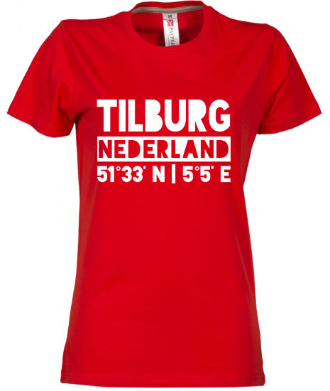 Thumbnail: T-shirt TILBURG NL coördinaten Wit Dames