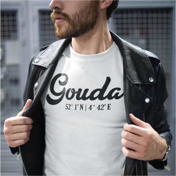Thumbnail: T-shirt GOUDA Co Zwart Heren