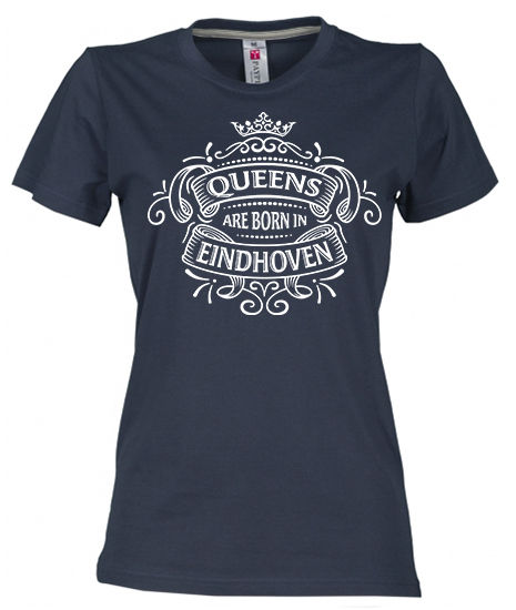 Dames T-shirt EINDHOVEN Queens Wit op Bl