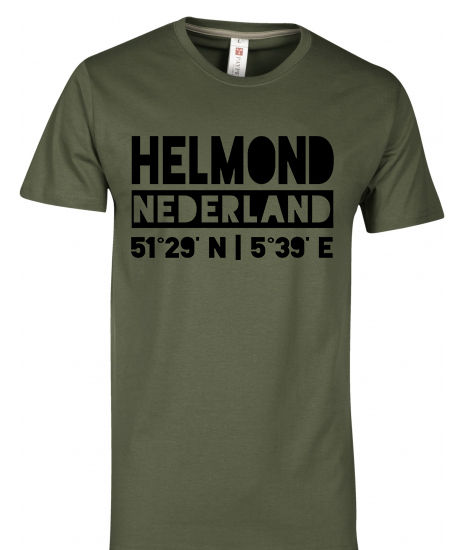 Thumbnail: T-shirt HELMOND NL coördinaten Zwart Heren
