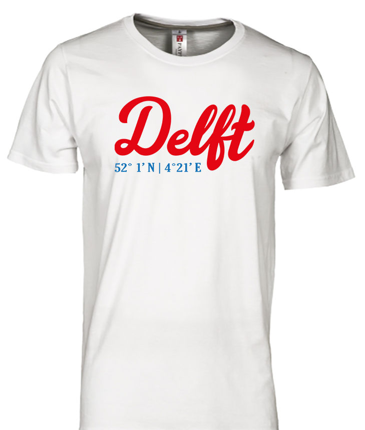 DELFT T-shirt Co Multi op Wit Heren.jpg