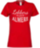 Almere T-shirt Lekkers Wit op Rood Dames
