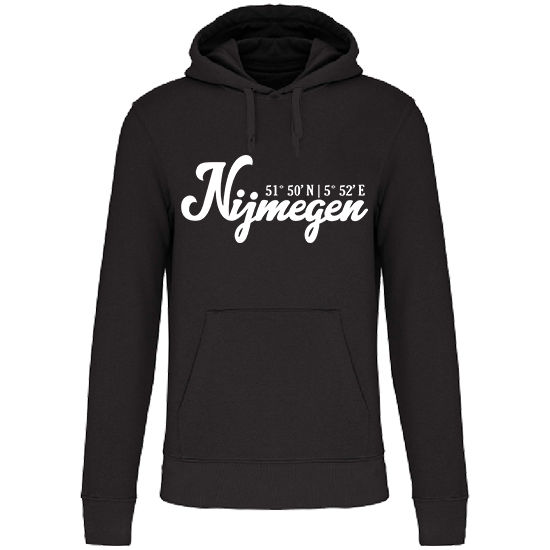 Hoodie NIJMEGEN Co wit op zwart Heren