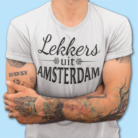 T-shirt AMSTERDAM Lekkers Zwart.png