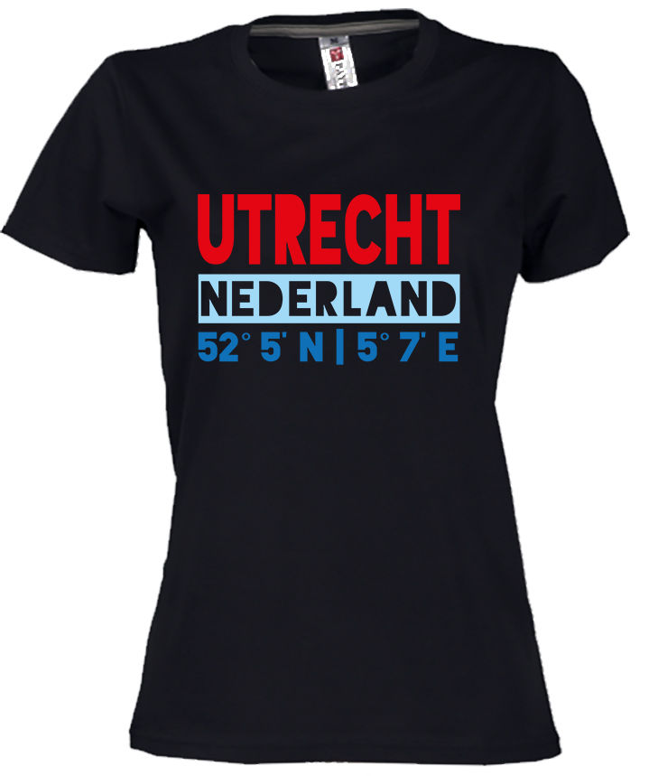 UTRECHT T-shirt NL Co Multi op Zwart Dam