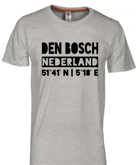 Thumbnail: T-shirt DEN BOSCH NL coördinaten Zwart Heren