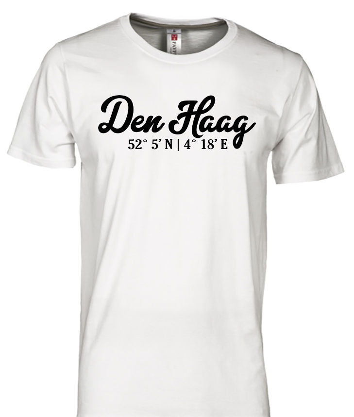T-shirt DEN HAAG coördinaten Zwart Heren