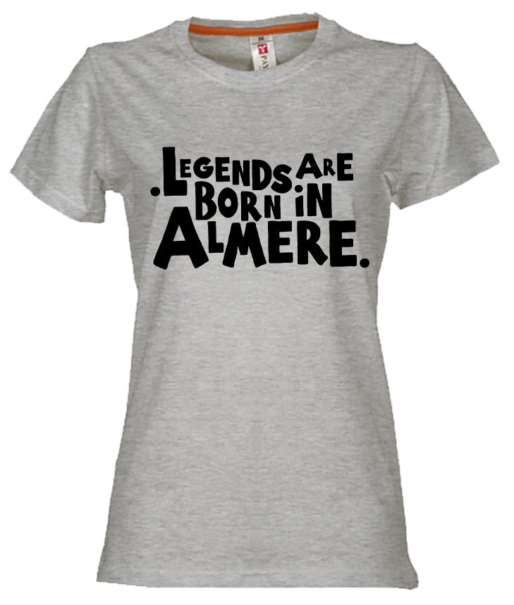 Almere T-shirt Legends Zwart op Grijs Da