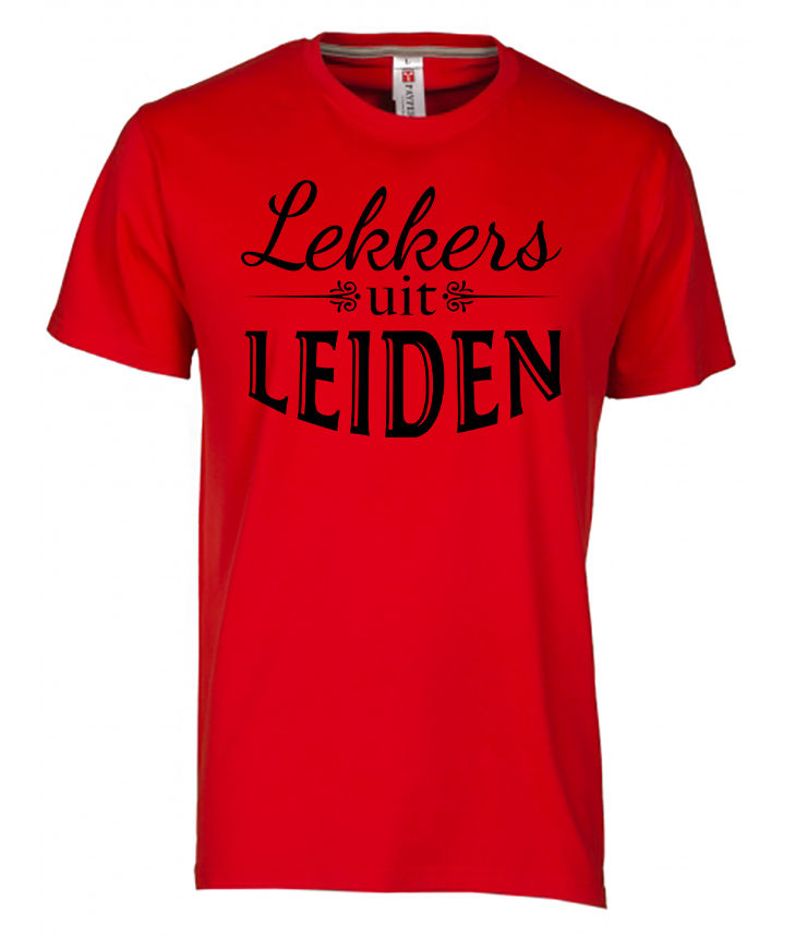 Thumbnail: T-shirt LEIDEN Lekkers Zwart Heren