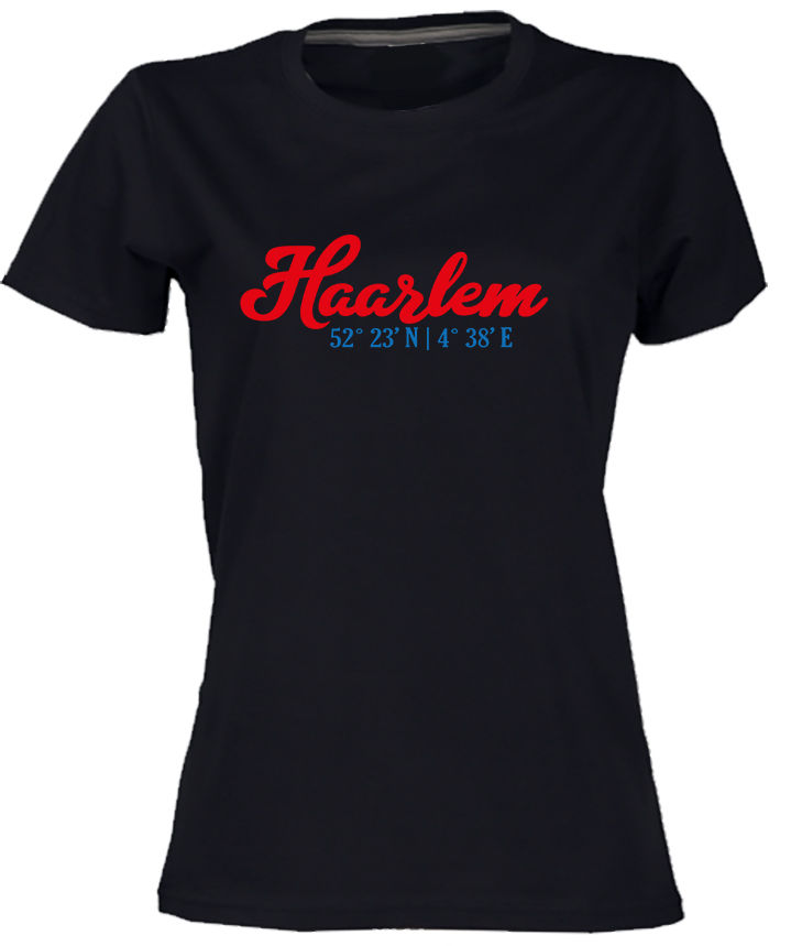 Haarlem T-shirt Co Multi op Zwart Dames.jpg