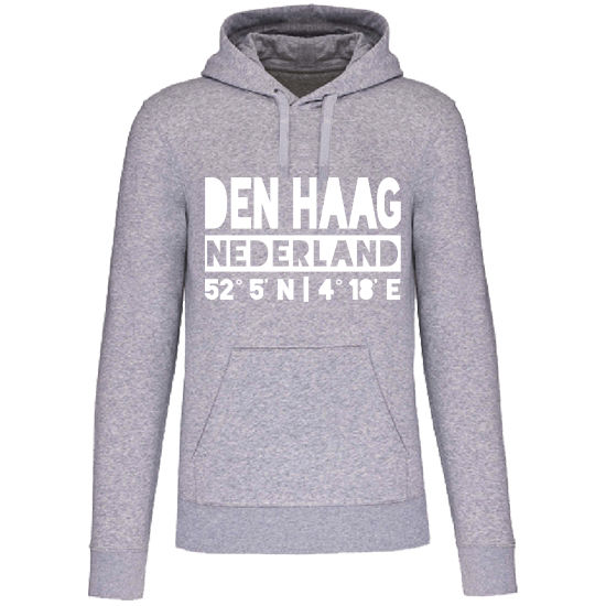 Hoodie DEN HAAG NL wit op grijs Heren.jpg