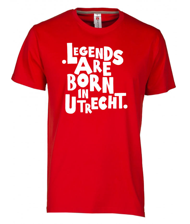 UTRECHT T-shirt Legends Wit op Rood  Her