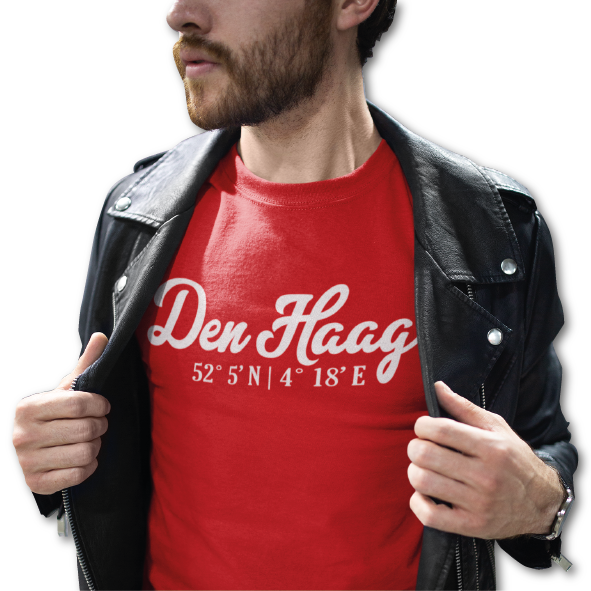 Thumbnail: T-shirt DEN HAAG coördinaten Wit Heren