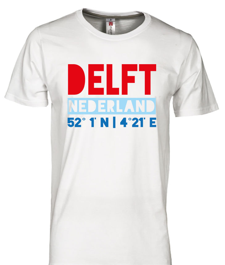 DELFT T-shirt NL Co Multi op Wit Heren.j