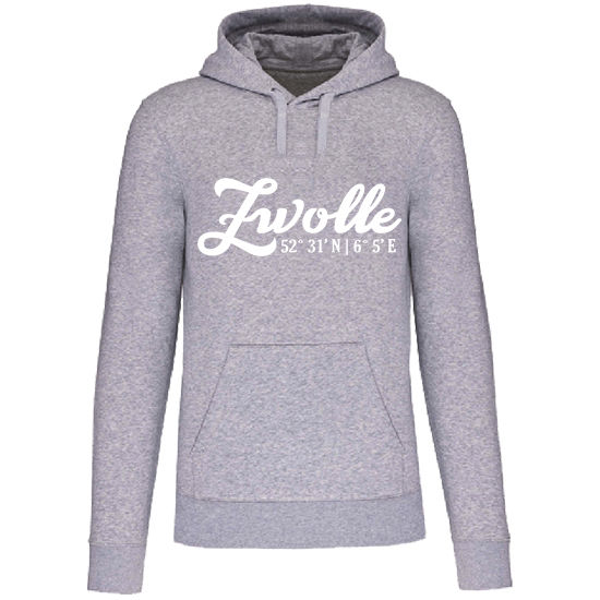 Hoodie ZWOLLE Co wit op grijs Heren
