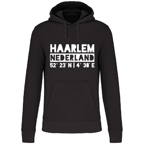 Hoodie HAARLEM NL wit op zwart Heren.jpg