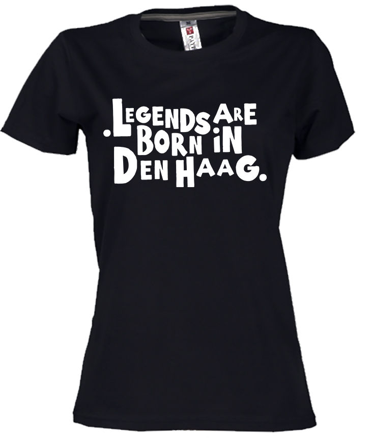 T-shirt DEN HAAG Legends Wit Op Zwart Da