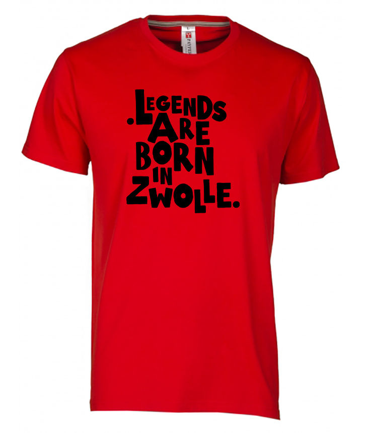 ZWOLLE Legends T-shirts Zwart op Rood He