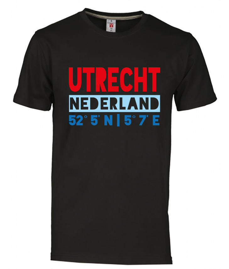 UTRECHT T-shirt NL Co Multi op Zwart Her