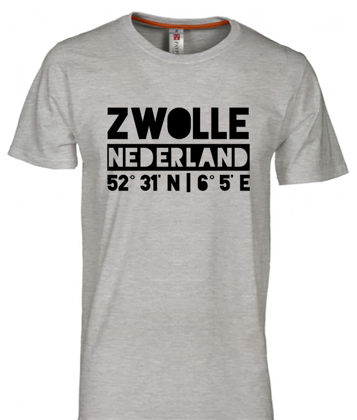 Thumbnail: T-shirt ZWOLLE NL Co Zwart Heren
