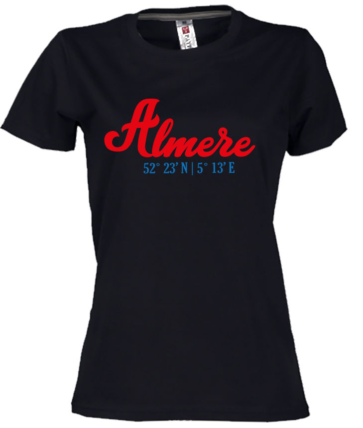 Almere T-shirt Co Multi op Zwart Dames.j