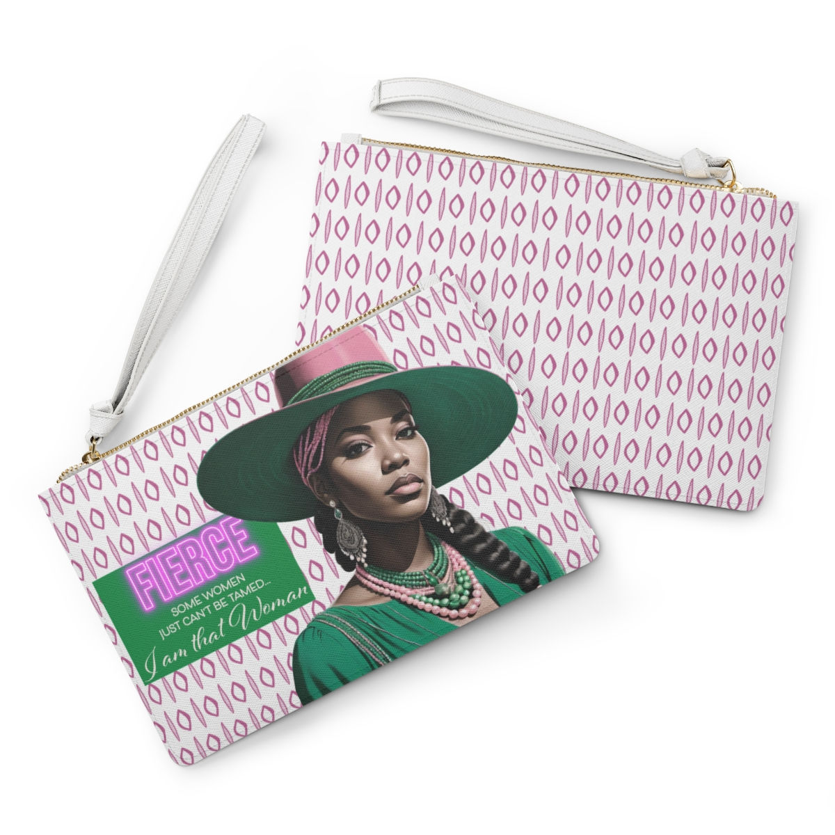 Fierce in Pink & Green Wristlet (Fedora)