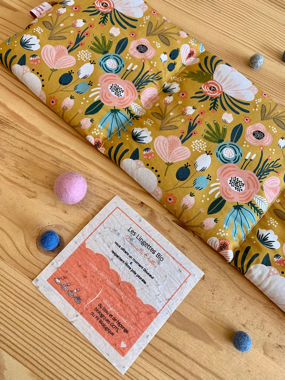 Miniature : Bouillotte sèche en coton et grains de blé BIO, créée à la main