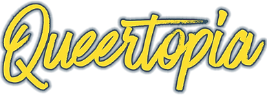 Yellow transparency logo of queertopia