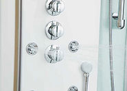 Steam shower body massage jets.