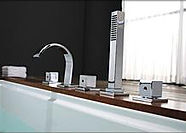 Ornate water controls and faucet.