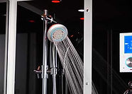 Adjustable handheld shower wand.