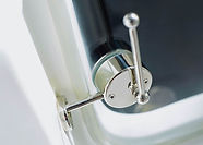 Locking system for walk-in door.