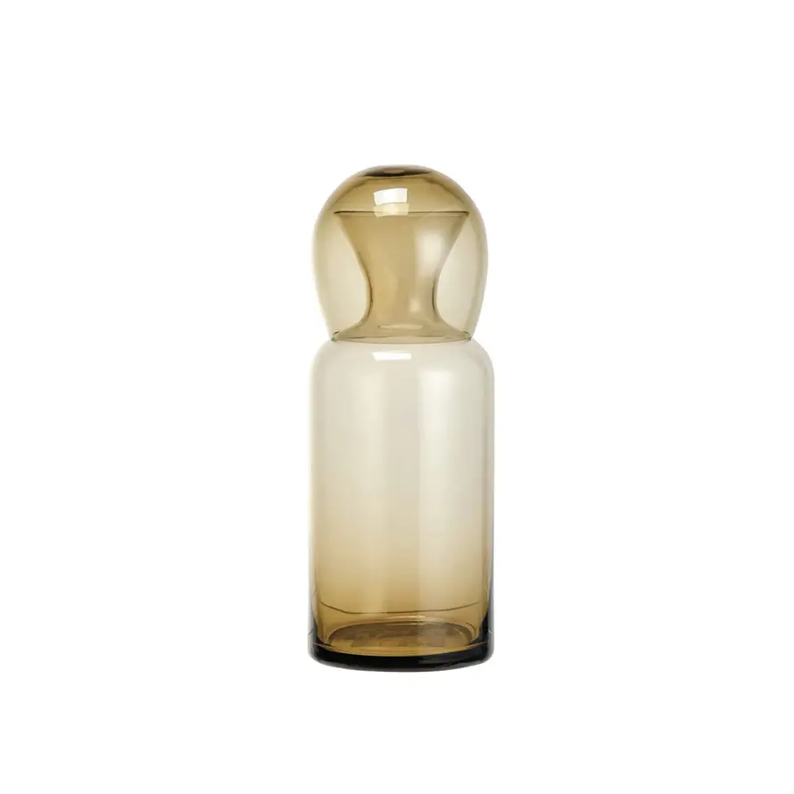 16 oz. Glass Carafe w/ 12 oz. Drinking Glass, Amber Color, Set of 2