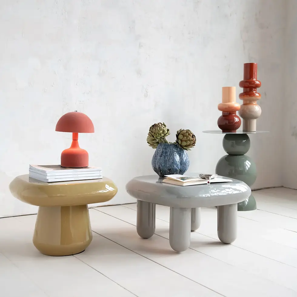 Thumbnail: 6-3/4" Round x 12-3/4"H Enameled Metal Indoor/Outdoor Vase, Rust & Nude Ombre