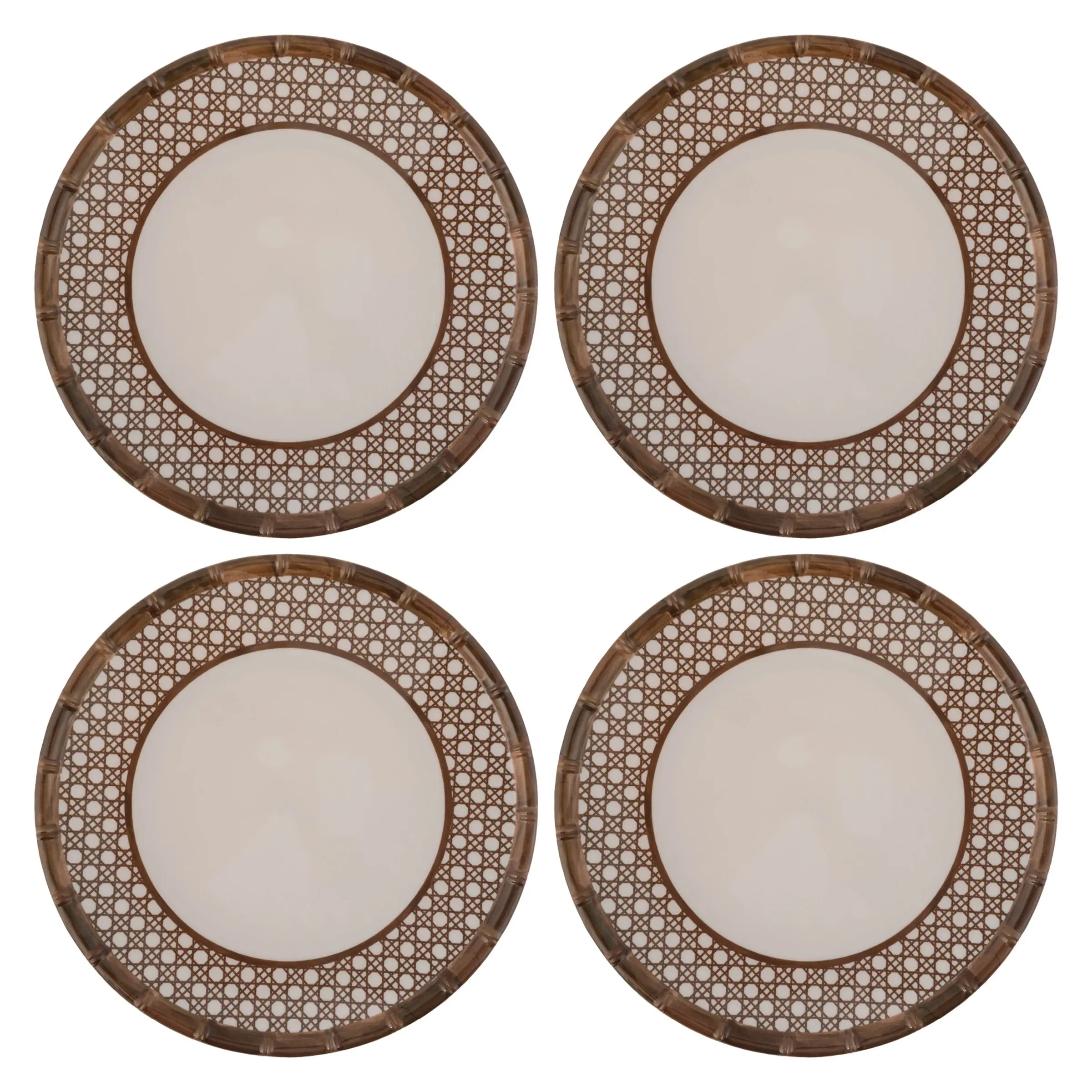 Bamboo Melamine Dinner Plates (Set of 4)