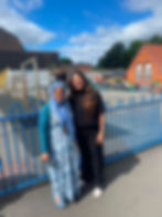 Preet at City Road Primary School with Headteacher Mrs Begum