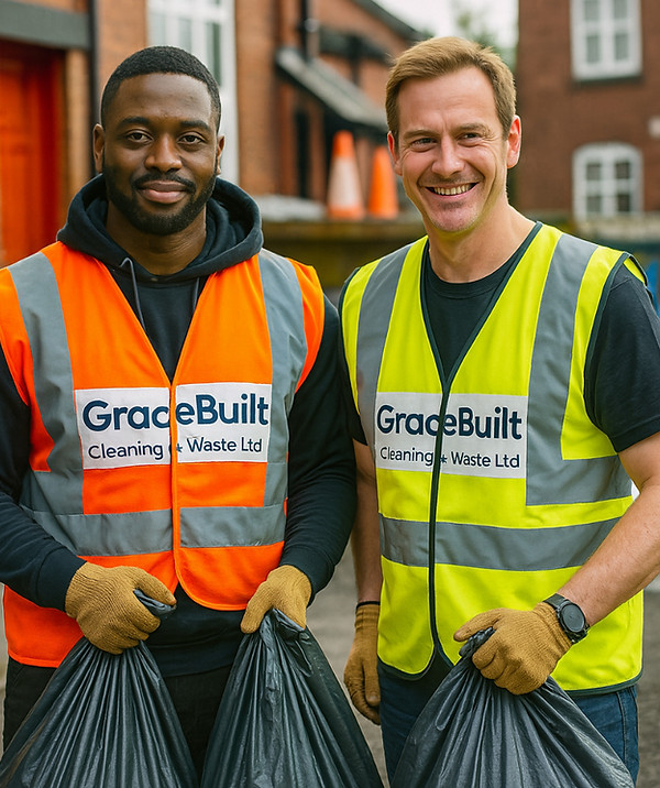 Certified waste removal team handling construction debris — GraceBuilt Cleaning, Hull