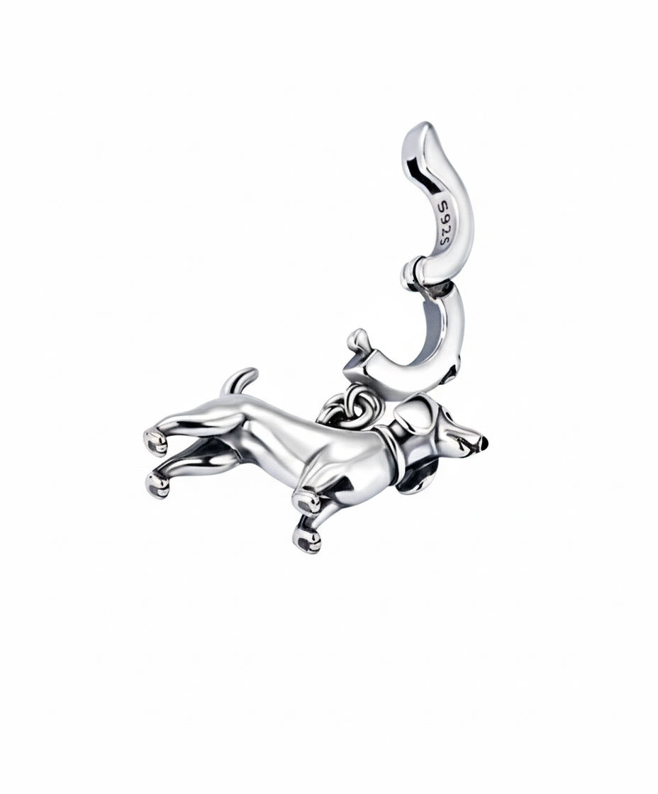 Thumbnail: Dachshund Dog Dangle Charm with New Opening Clasp