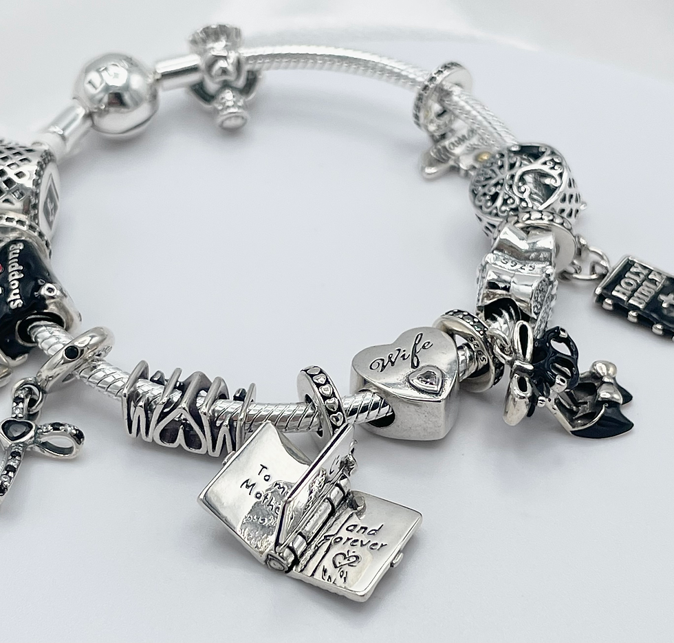 Thumbnail: Linx Snake Chain Bracelet with Religious Mom and Wife Themed Charms 