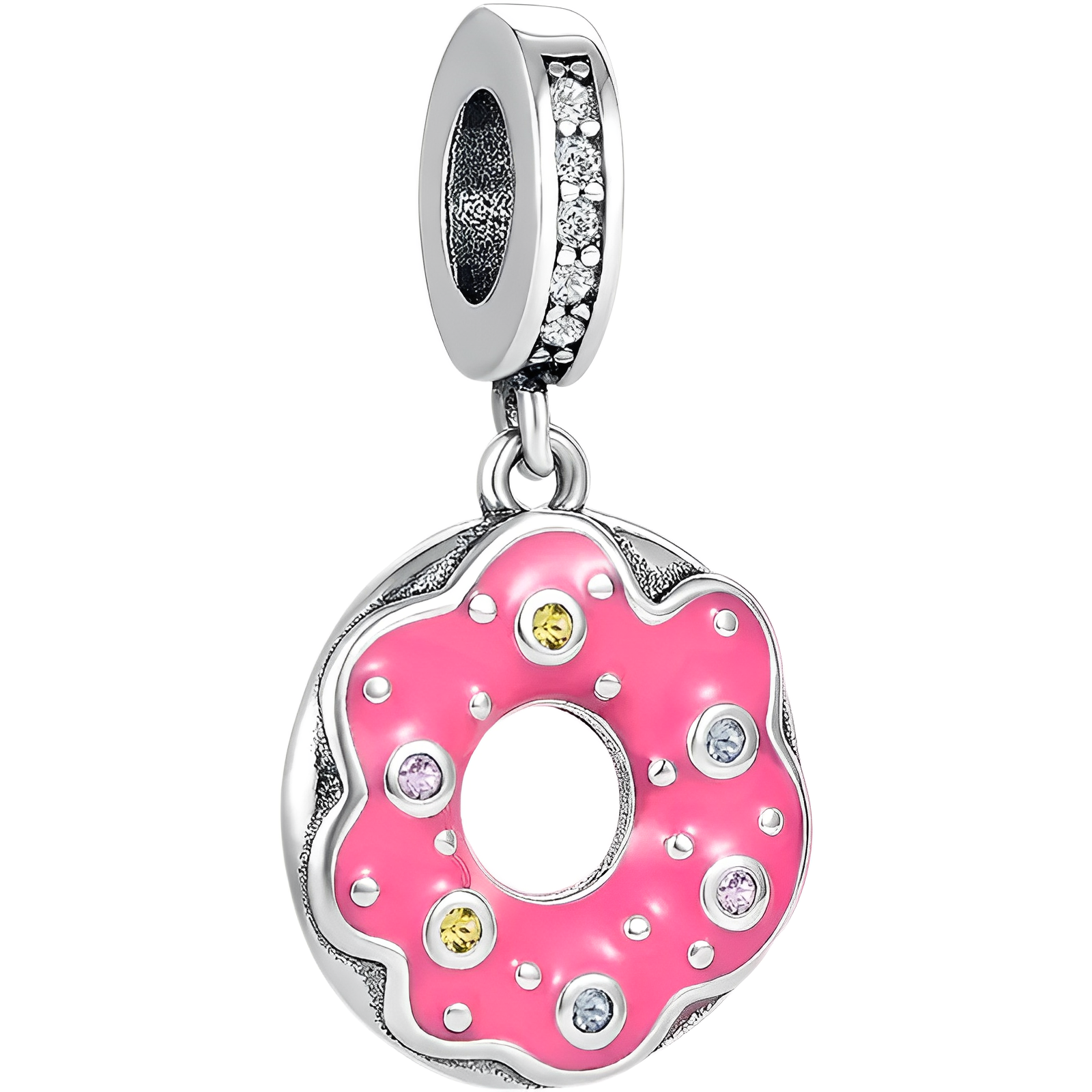 Linx Donut with Pink Icing Dangle Charm