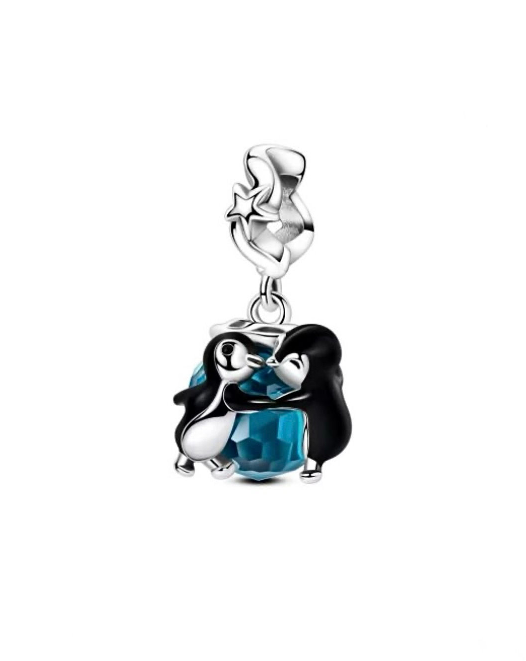 Kissing Penguins Dangle Charm