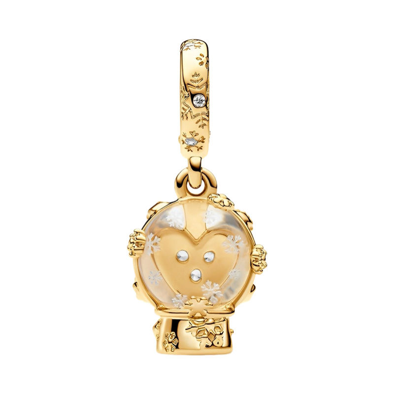 Thumbnail: Gold Snow Globe Dangle Charm